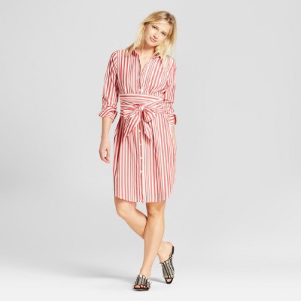 Who What Wear Striped Wrap Shirt Dress!